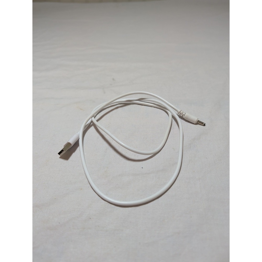 USB to DC Power Adapter Extension Cable Barrel Plug White Charging Cable 17"